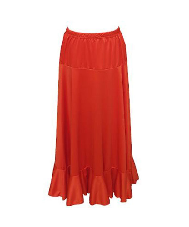 Falda de flamenco. Iniciación-Principiantes Adultos y Niñas. Rojo